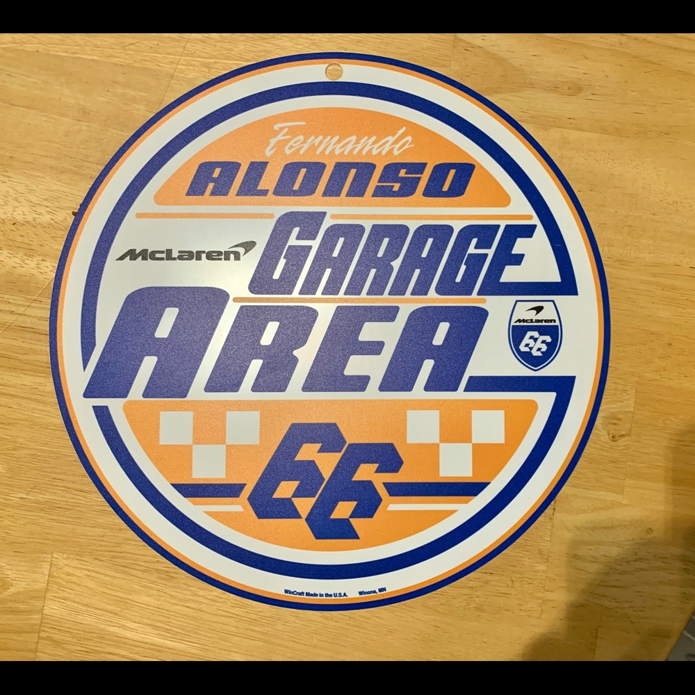 McLaren Alonso Garage Sign